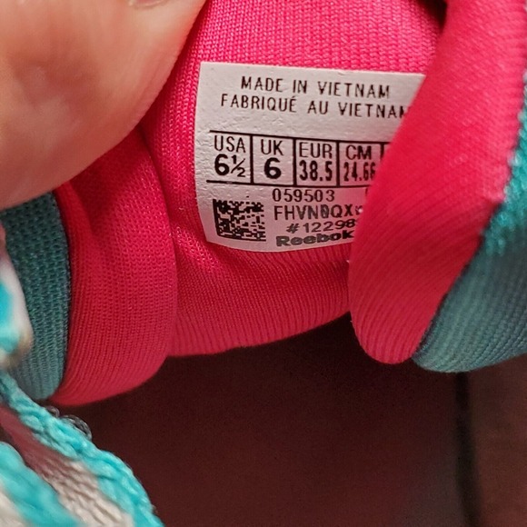 Reebok 519 Classic Girls Gray Teal Athletic Running Shoes Size 6.5 FU7973 - Picture 2 of 8